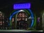 Drekker Brewing building lit with theatrical lighting