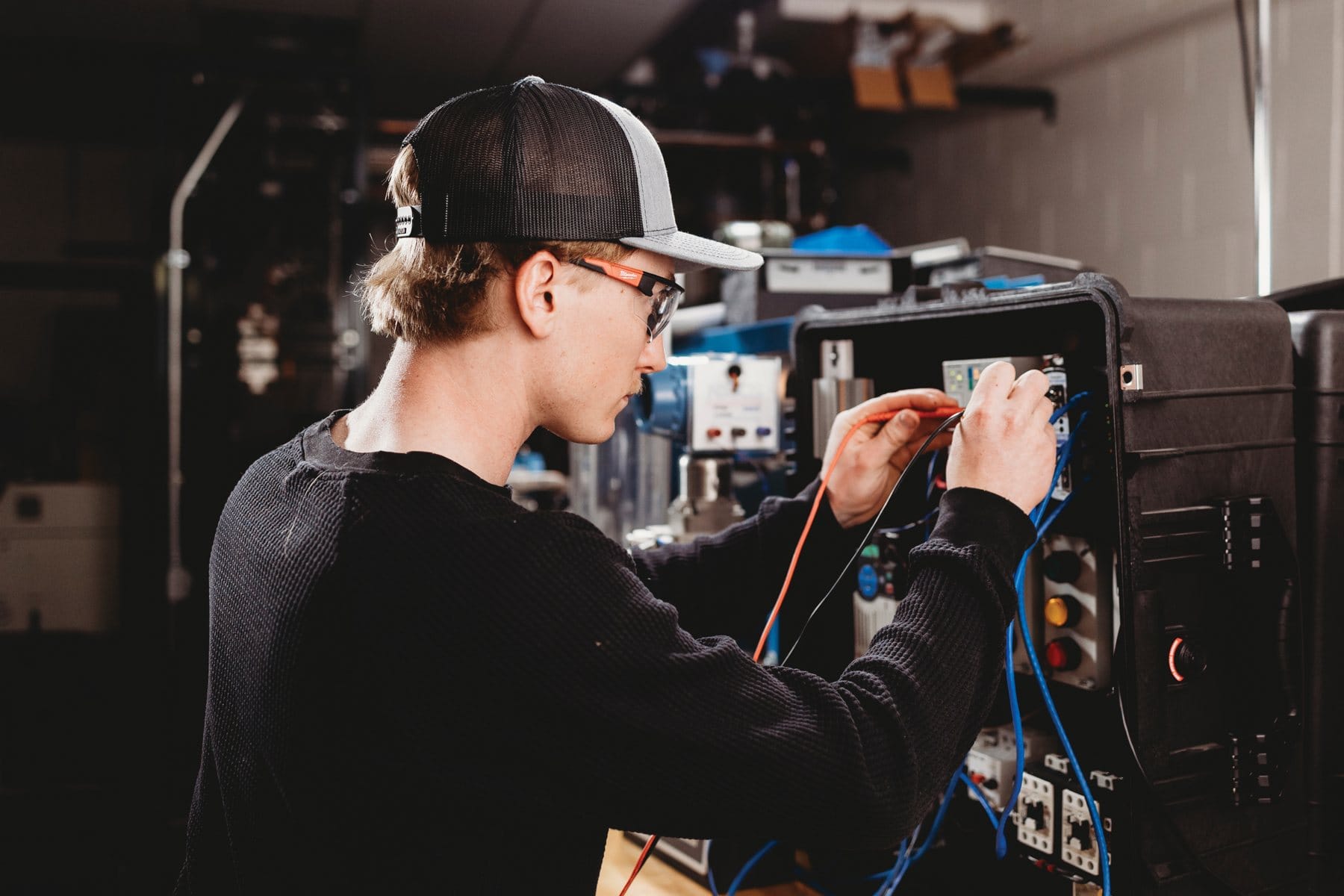 NDSCS electrical technology student at work
