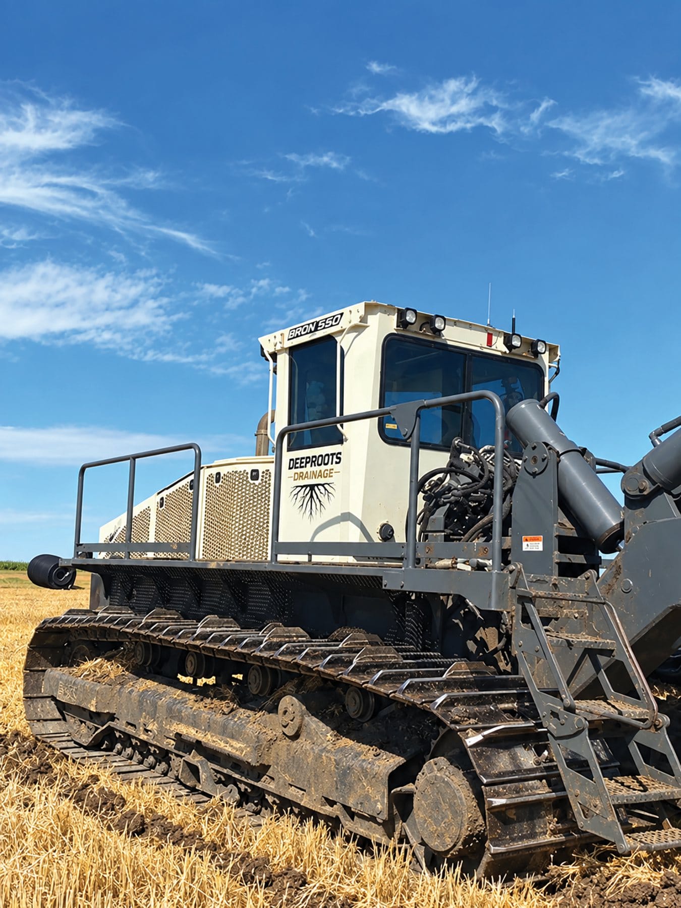 Deep Roots Drainage machinery in a field