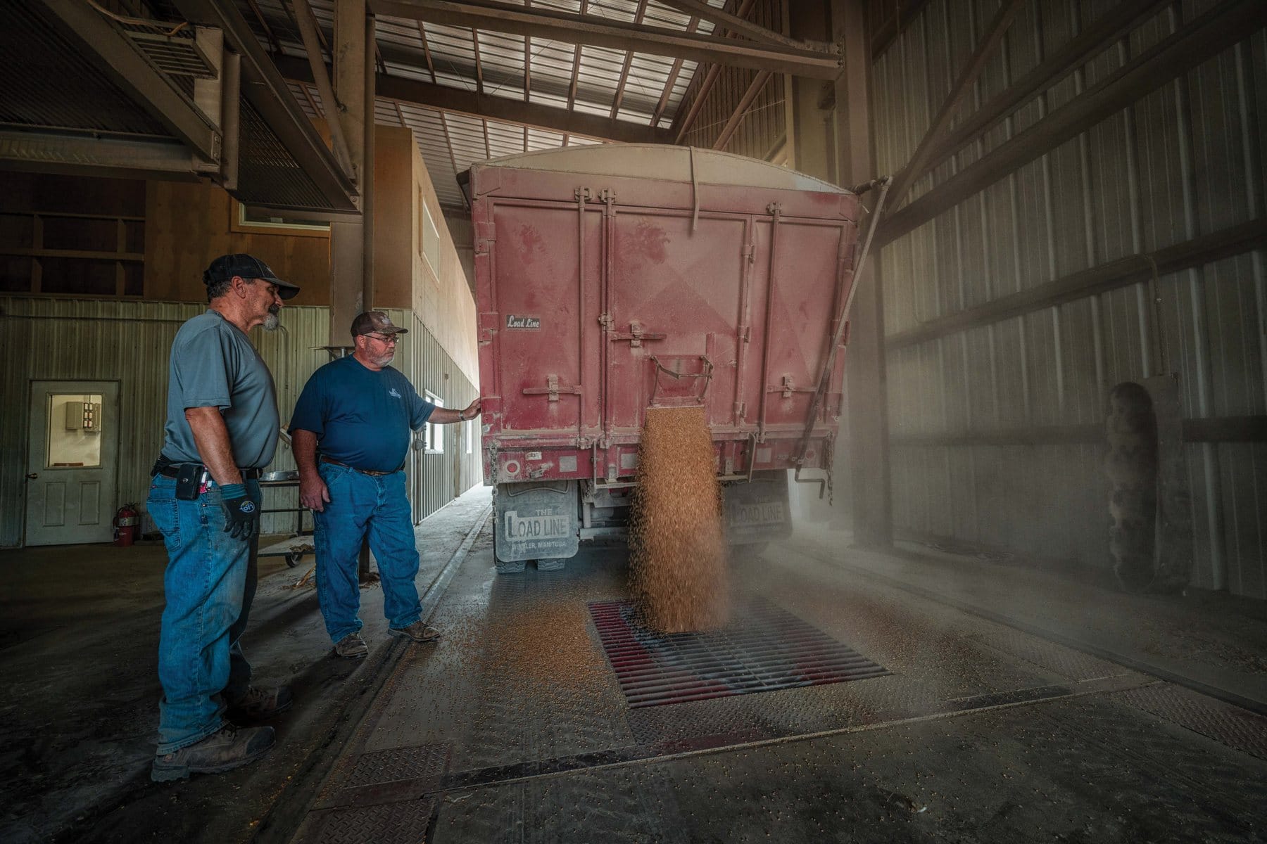 Unloading grain at the elevator